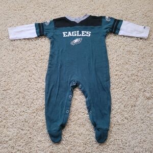 NFL Team Apparel Philadelphia Eagles Football Long Sleeve Snap Footies 3/6M